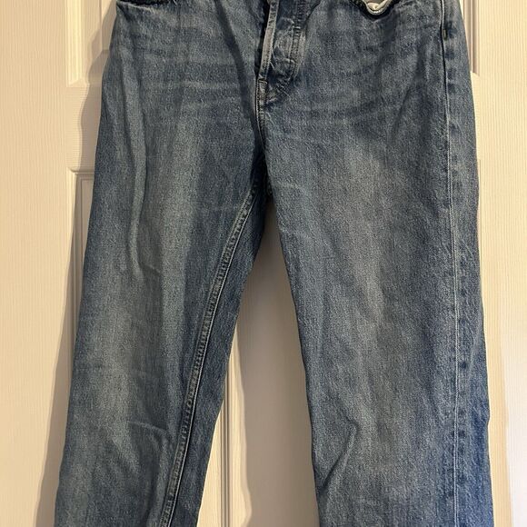 Everlane Jeans Women's 25 Blue 90's Cheeky Denim Cotton Button Fly Straight Leg - Picture 4 of 9